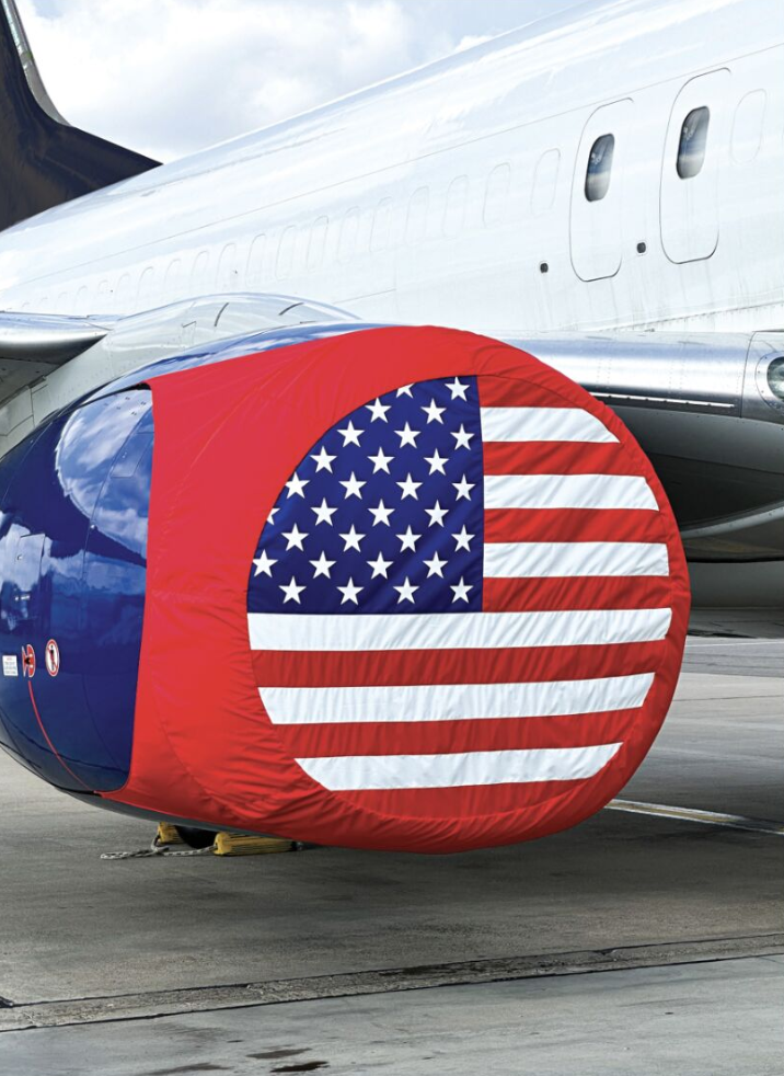 aviatema b737ng engine inlet USA flag